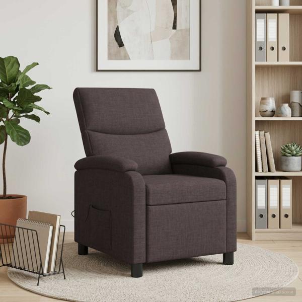 ARDEBO.de - Massage Relaxsessel Dunkelbraun Stoff