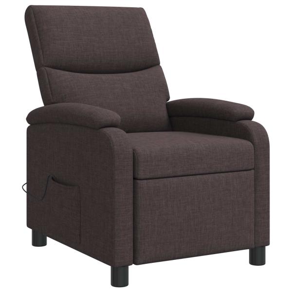Massage Relaxsessel Dunkelbraun Stoff