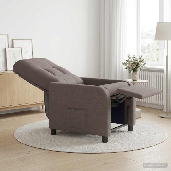 Liegesessel Taupe Stoff