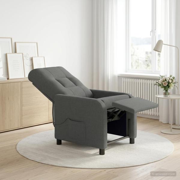 ARDEBO.de - Massage Relaxsessel Dunkelgrau Stoff