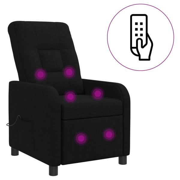 Massage Relaxsessel Schwarz Stoff