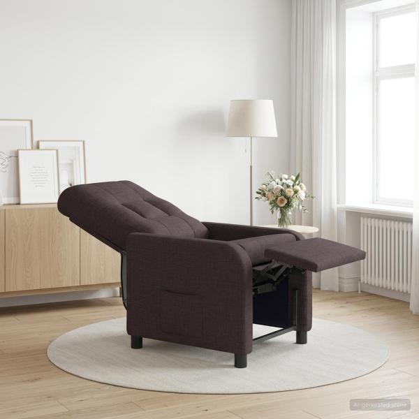 ARDEBO.de - Massage Relaxsessel Dunkelbraun Stoff