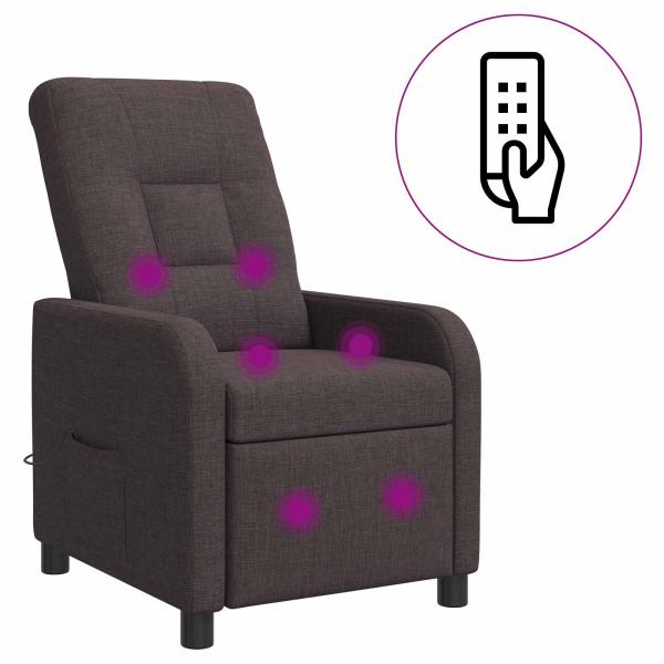 Massage Relaxsessel Dunkelbraun Stoff