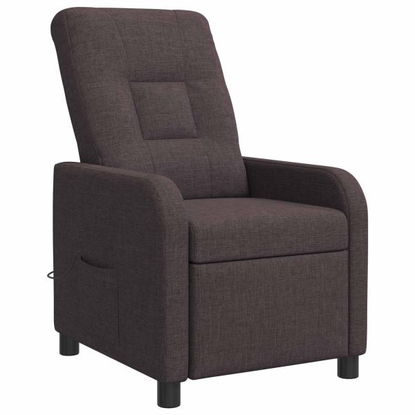 Massage Relaxsessel Dunkelbraun Stoff