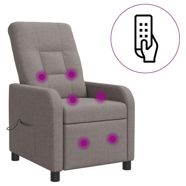 Massage Relaxsessel Taupe Stoff