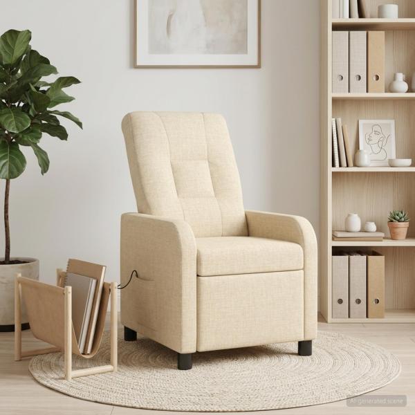 ARDEBO.de - Massage Relaxsessel Creme Stoff