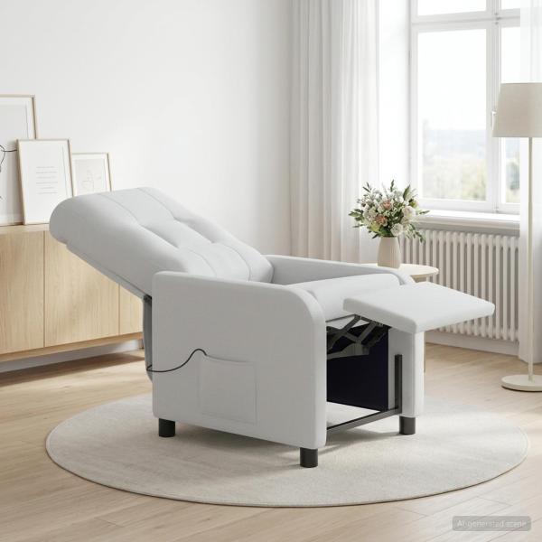ARDEBO.de - Massage Relaxsessel Weiß Stoff