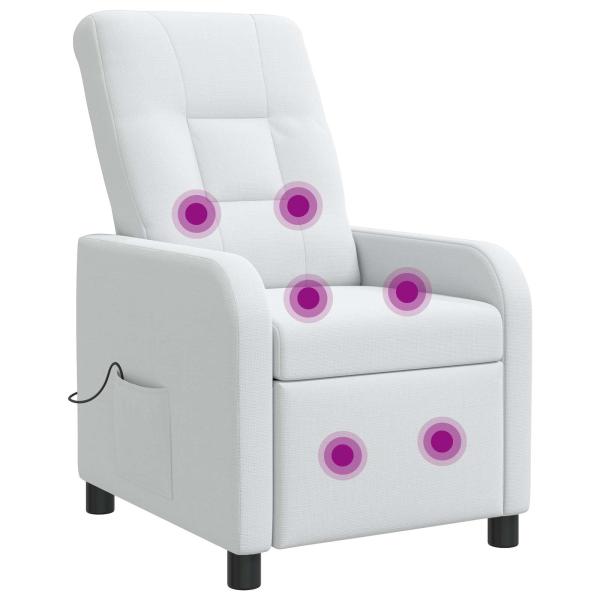 Massage Relaxsessel Weiß Stoff