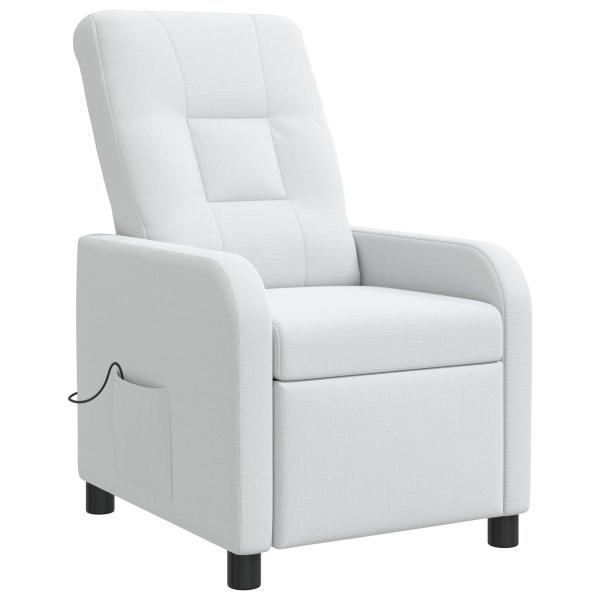 Massage Relaxsessel Weiß Stoff