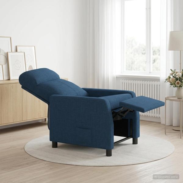 ARDEBO.de - Liegesessel Blau Stoff