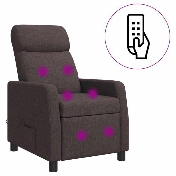 Massage Relaxsessel Dunkelbraun Stoff