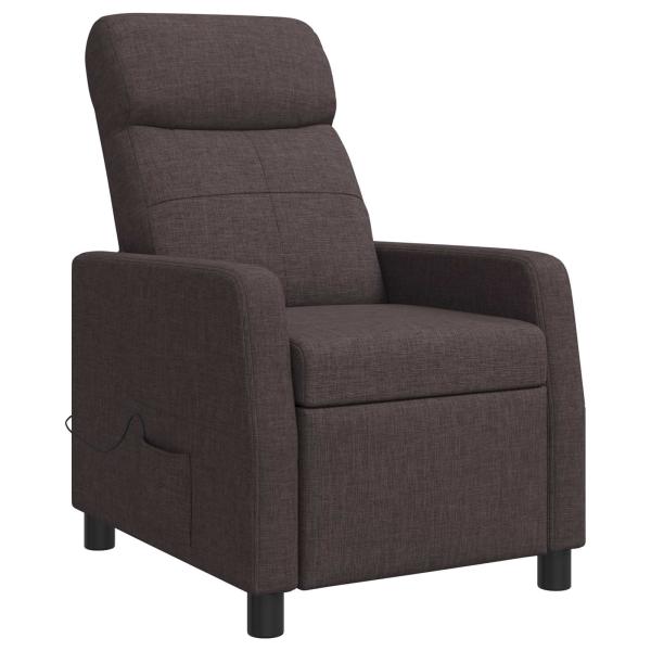 Massage Relaxsessel Dunkelbraun Stoff