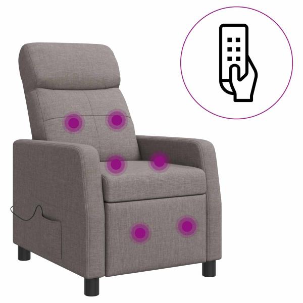 Massage Relaxsessel Taupe Stoff
