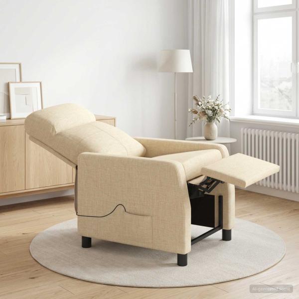 ARDEBO.de - Massage Relaxsessel Creme Stoff