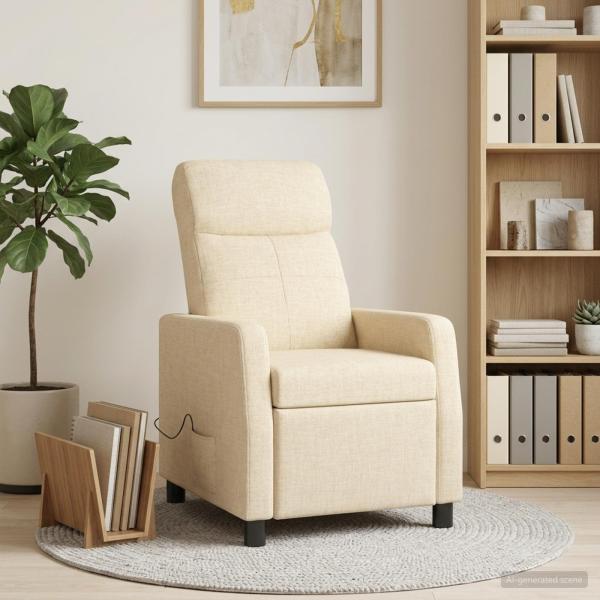 Massage Relaxsessel Creme Stoff