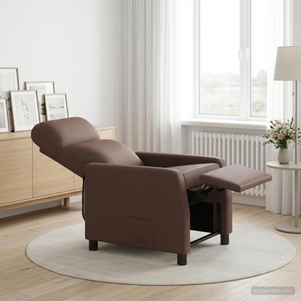 ARDEBO.de - Liegesessel Braun Kunstleder