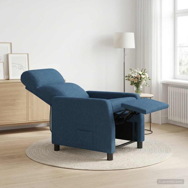 Liegesessel Blau Stoff