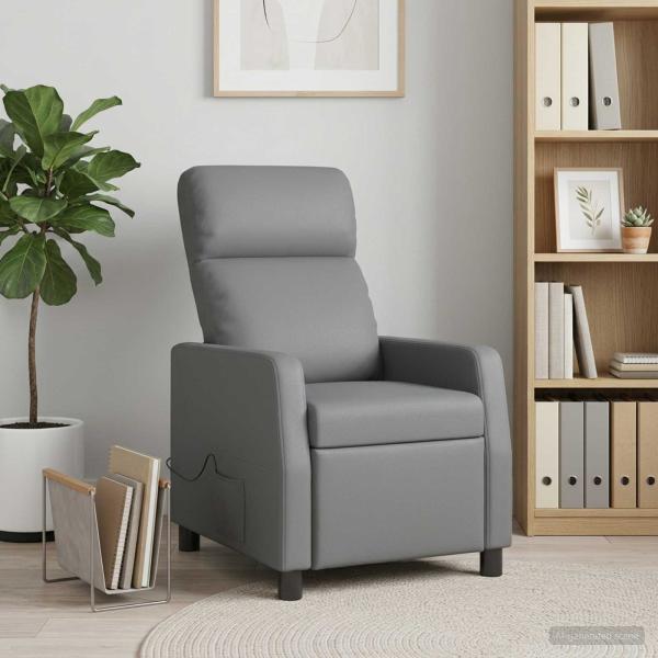 ARDEBO.de - Massage Relaxsessel Grau Kunstleder