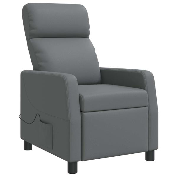 Massage Relaxsessel Grau Kunstleder