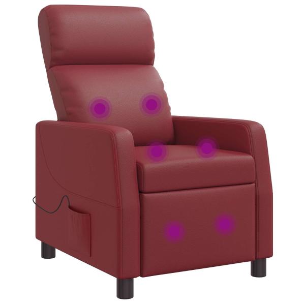 ARDEBO.de - Massage Relaxsessel Weinrot Kunstleder