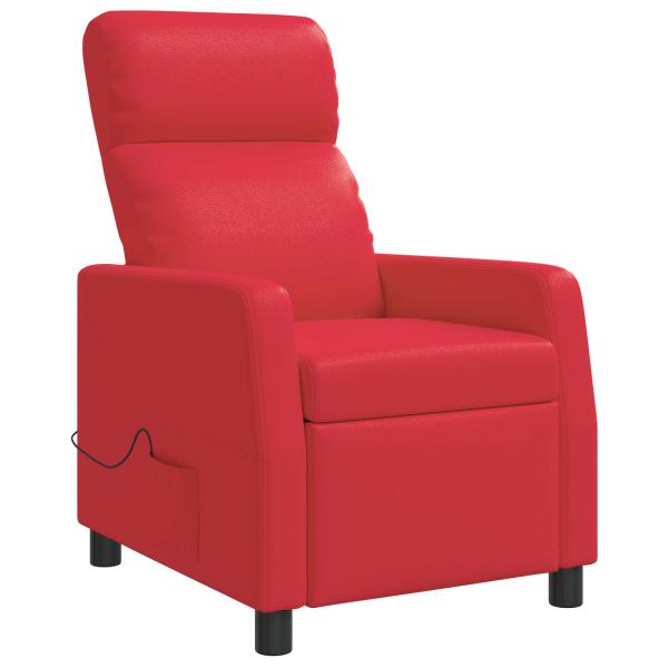 Massage Relaxsessel Rot Kunstleder