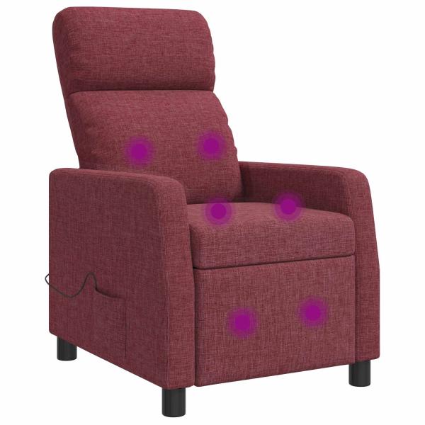 ARDEBO.de - Massage Relaxsessel Weinrot Stoff