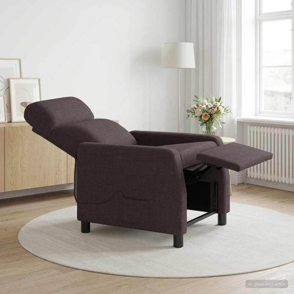 ARDEBO.de - Massage Relaxsessel Dunkelbraun Stoff