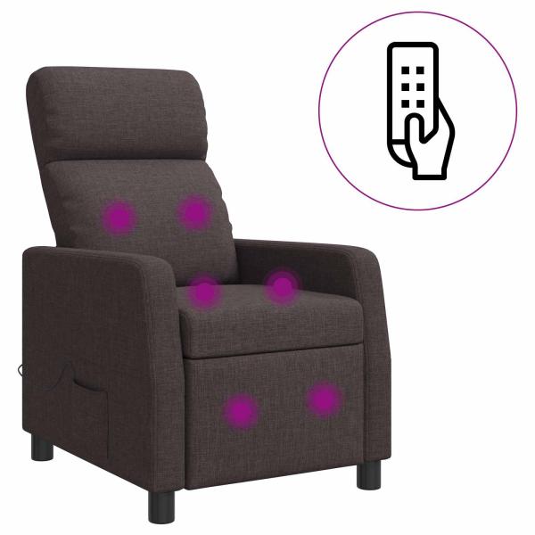 Massage Relaxsessel Dunkelbraun Stoff