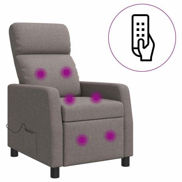 Massage Relaxsessel Taupe Stoff
