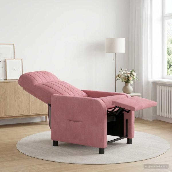 ARDEBO.de - Liegesessel Rosa Samt (V)