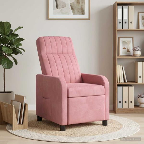 Liegesessel Rosa Samt (V)