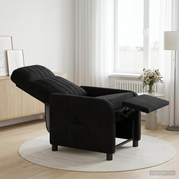 ARDEBO.de - Massage Relaxsessel Schwarz Samt (V)