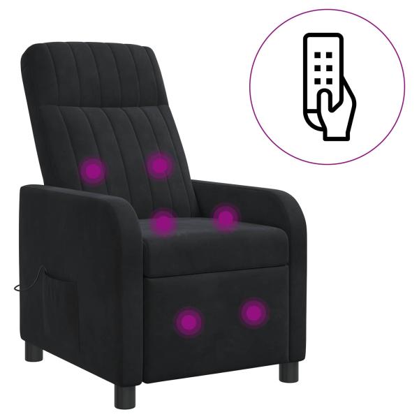Massage Relaxsessel Schwarz Samt (V)