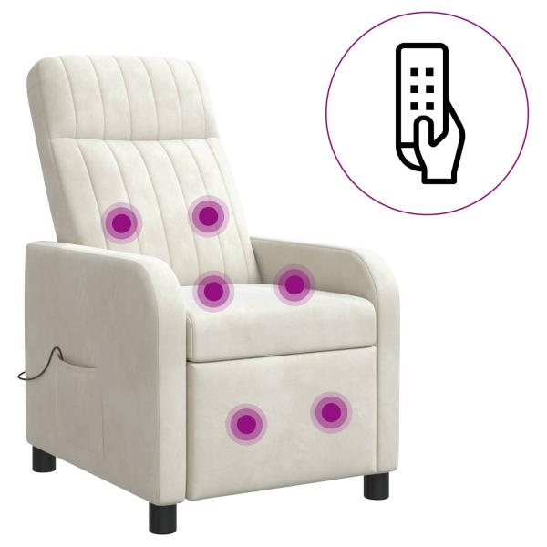 Massage Relaxsessel Creme Samt (V)