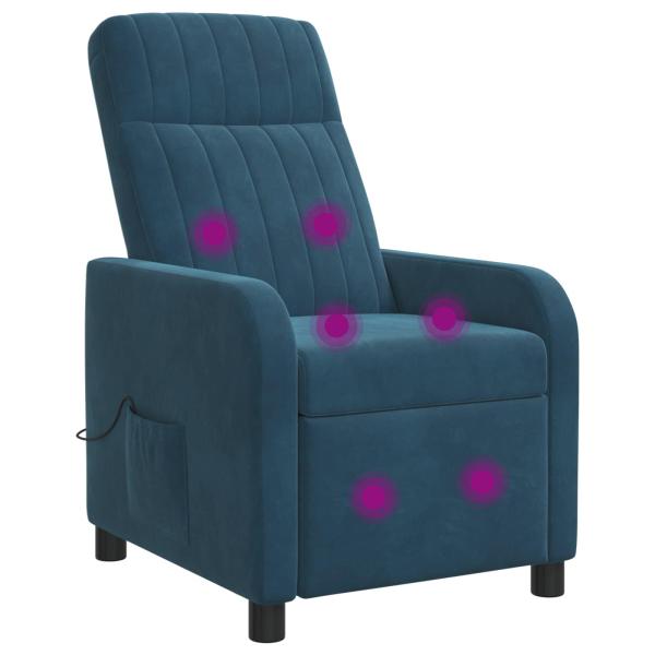 ARDEBO.de - Massage Relaxsessel Blau Samt (V)