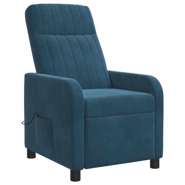 Massage Relaxsessel Blau Samt (V)