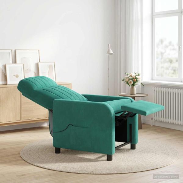 Massage Relaxsessel Türkis Samt (V)