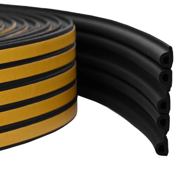 ARDEBO.de - Selbstklebende Fensterdichtung Schwarz 9 x 6 mm 100 m