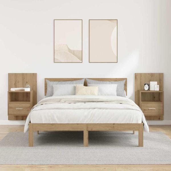 Nachttisch 2 stk. Artisan-Eiche 50 x 32.5 x 80cm Holzwerkstoff