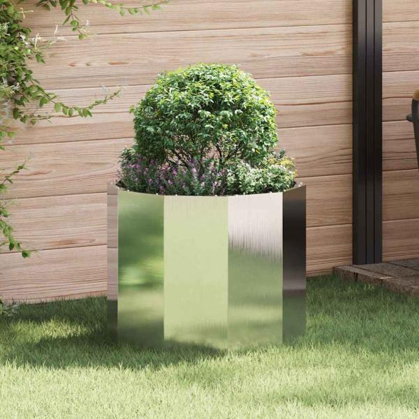 ARDEBO.de - Pflanzkübel Silber 60 x 60 x 50 cm Edelstahl