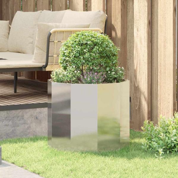 Pflanzkübel Silber 60 x 60 x 50 cm Edelstahl