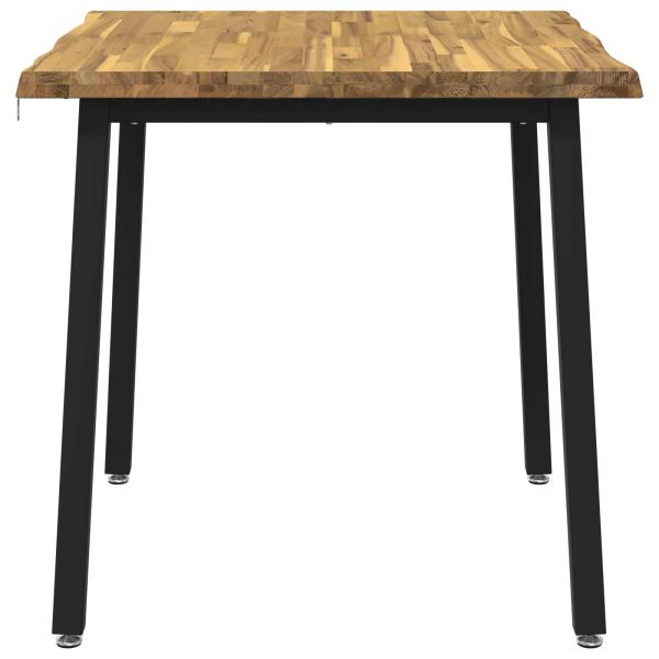 60 x 55 x 75 cm Massivholz Akazie Weiß und Schwarz Rechtwinklig