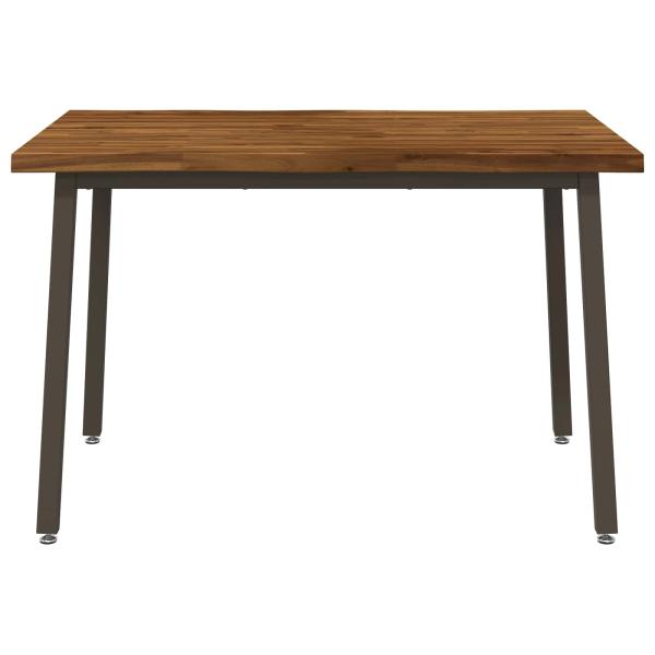 90 x 55 x 75 cm Massivholz Akazie Natur und Kaffee Rechteckig