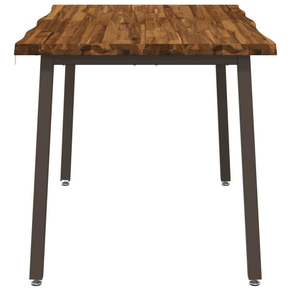 90 x 55 x 75 cm Massivholz Akazie Natur und Kaffee Rechteckig