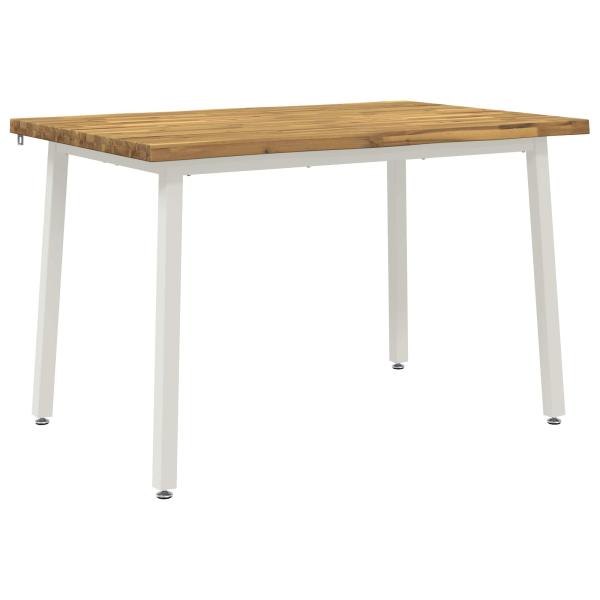 90 x 55 x 75 cm Massivholz Akazie Weiß Rechtwinklig