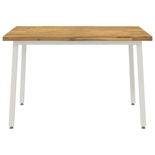 90 x 55 x 75 cm Massivholz Akazie Weiß Rechtwinklig