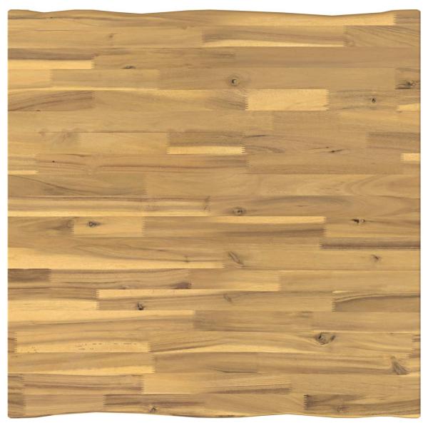 70 x 70 x 75 cm Massivholz Akazie Weiß und Schwarz Quadratisch