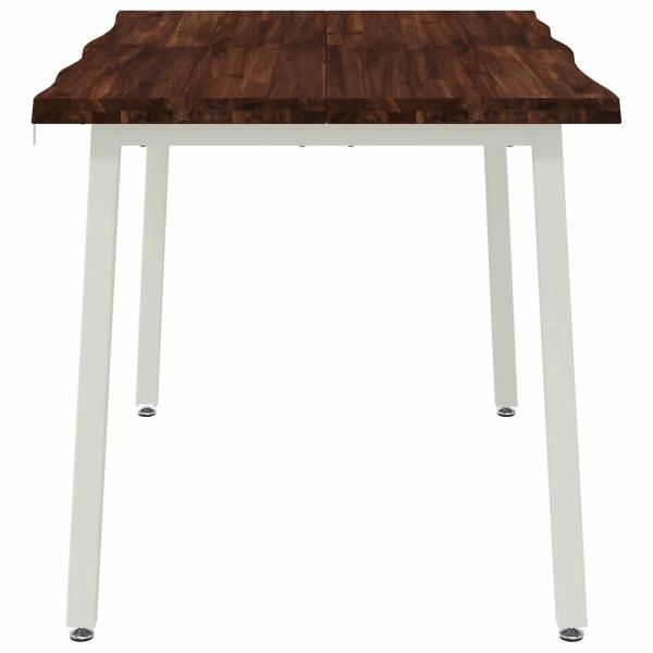 120 x 70 x 75 cm Massivholz Akazie Dunkelbraun und Weiß