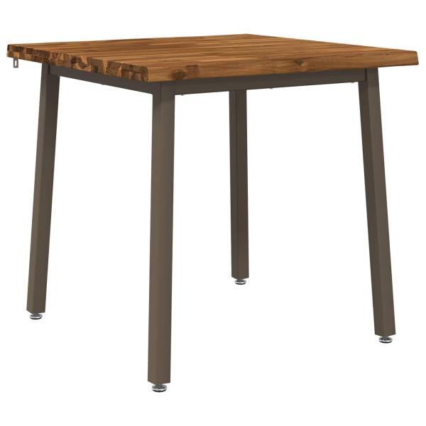 80 x 80 x 75 cm Massivholz Akazie Natur und Kaffee Quadratisch