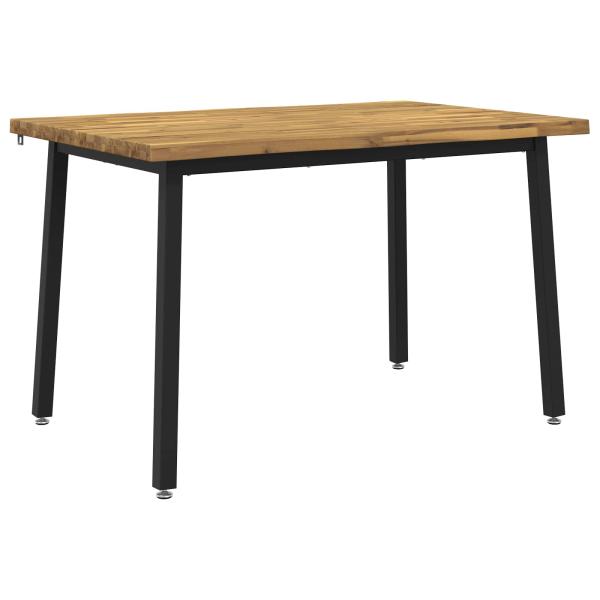 120 x 80 x 75 cm Massivholz Akazie Weiß und Schwarz